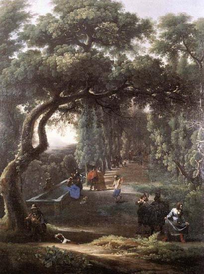 CERQUOZZI, Michelangelo Figures in a Tree-lined Avenue oil painting image